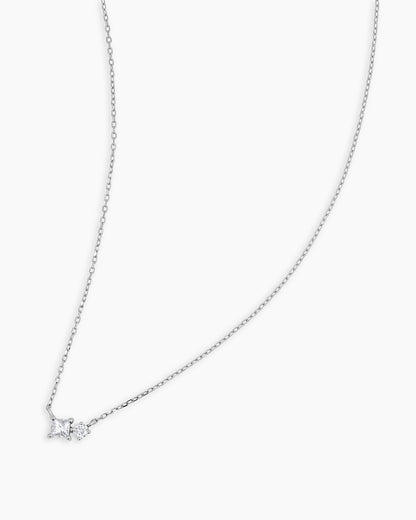 14K Diamond and White Sapphire Necklace