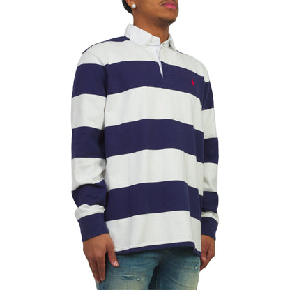Iconic Rugby Shirt | Dark Cobalt/White
