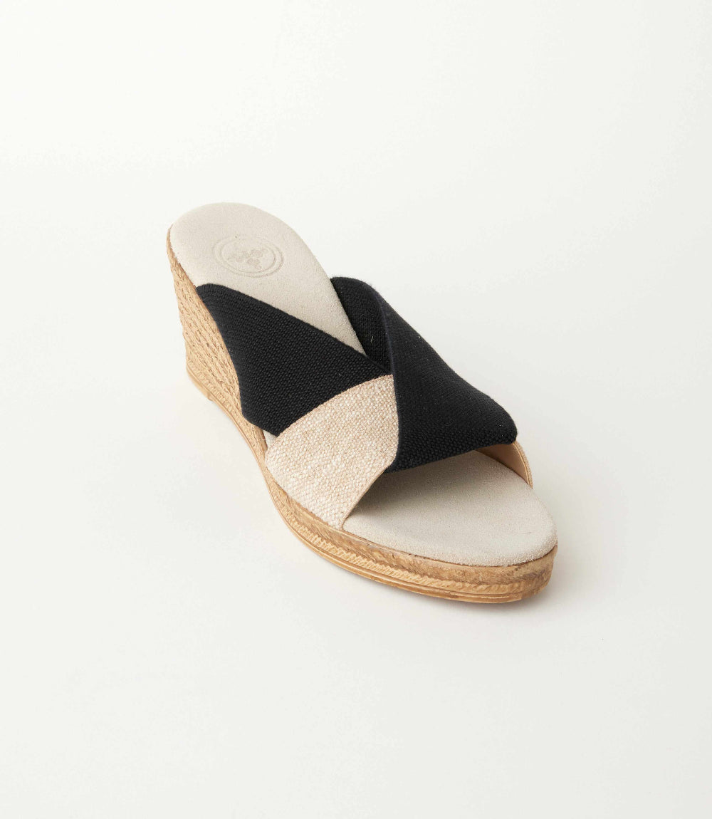 Charleston Shoe Co. Porter Two-Tone Wedge Sandals
