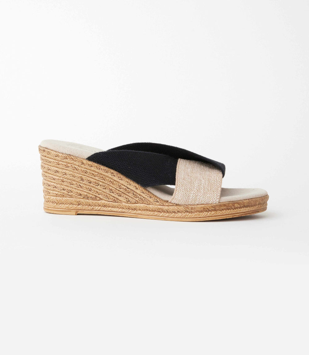 Charleston Shoe Co. Porter Two-Tone Wedge Sandals