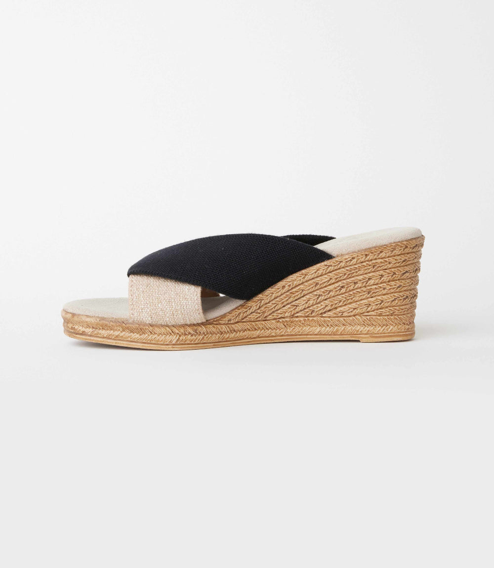 Charleston Shoe Co. Porter Two-Tone Wedge Sandals