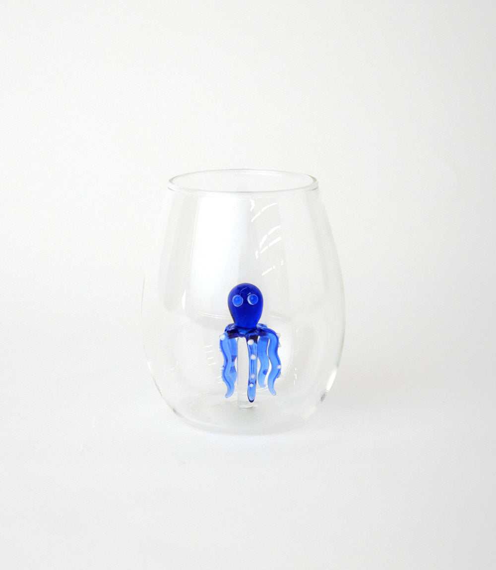 Octopus Stemless Wine Glass