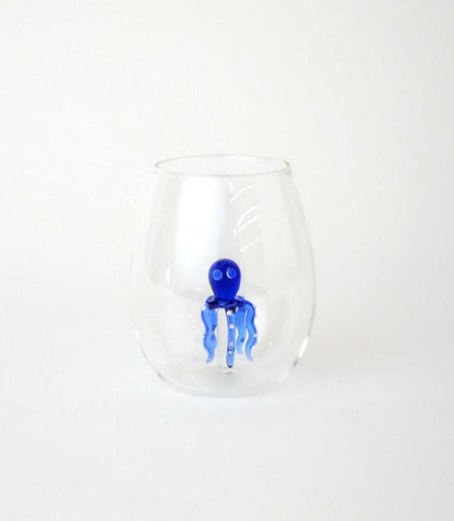 Octopus Stemless Wine Glass