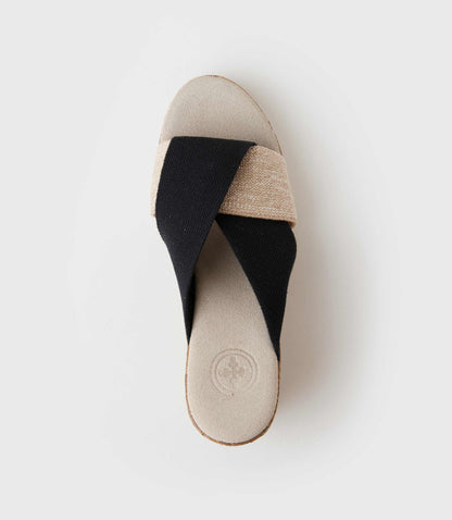 Charleston Shoe Co. Porter Two-Tone Wedge Sandals