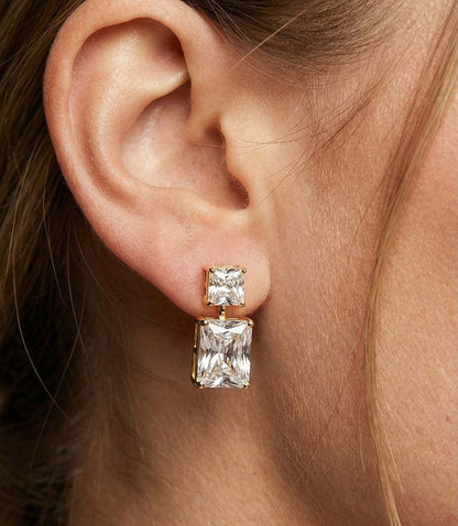 Princess Cut Drop Earrings