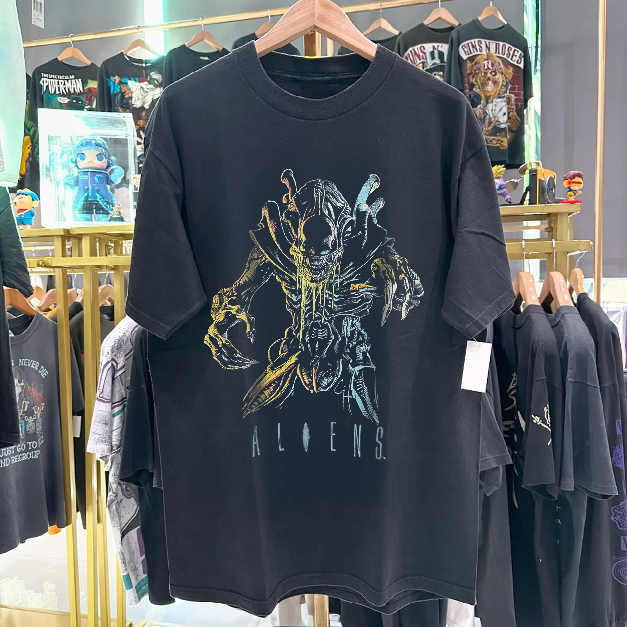90s Aliens Promo Rare Washed Black Tshirt