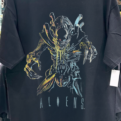 90s Aliens Promo Rare Washed Black Tshirt