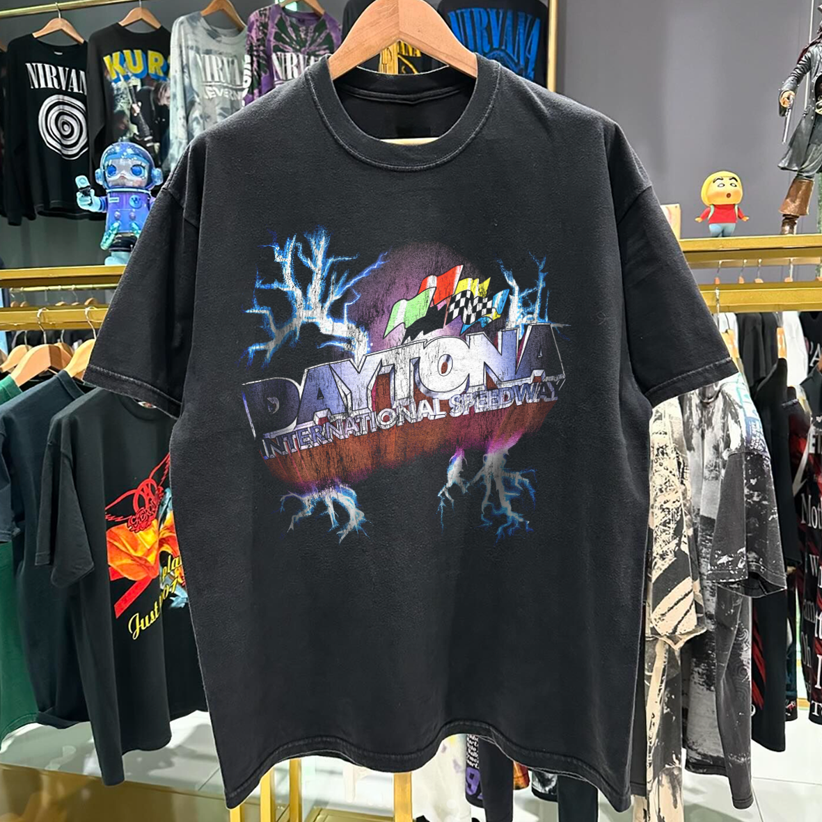 Daytona Int. Speedway Vintage Washed Black T-Shirt
