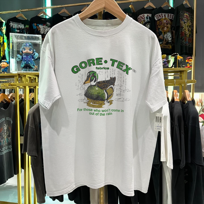 90s Gore-Tex Fabrics Promo Rare Washed White T-Shirt