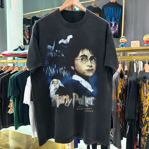 Harry Potter Sourcerers Stone Vintage Washed Black T-Shirt