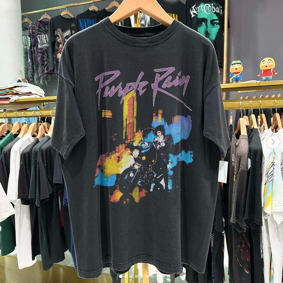 Purple Rain 1984 Prince Black Vintage Washed T-Shirt