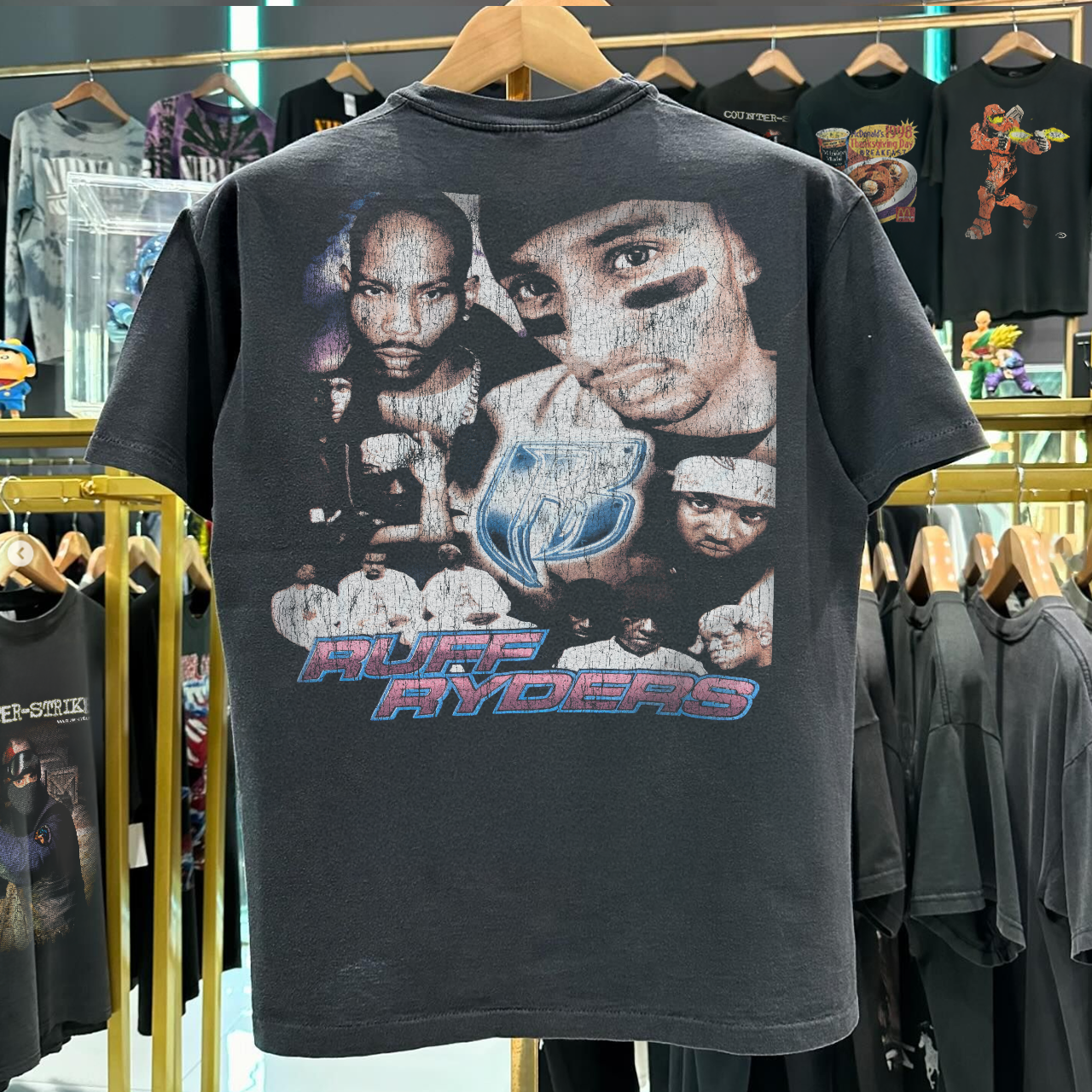 1999 Ruff Ryders Grail Vintage Washed Black T-Shirt