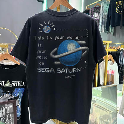 Sega Saturn 1995 Promo Vintage Washed Black T-Shirt