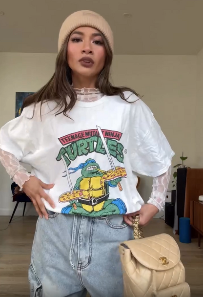 90's Leonardo Slammin' Vintage Washed White T-Shirt