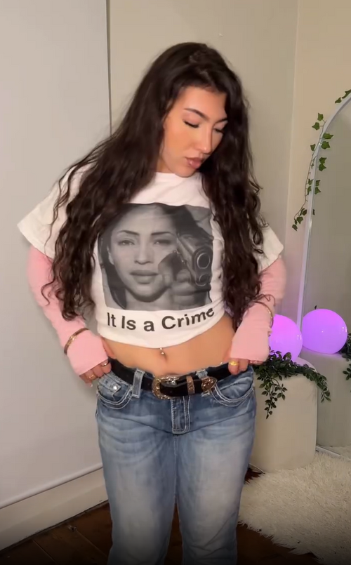 90s Sade Parody It Is a Crime Washed White Tee