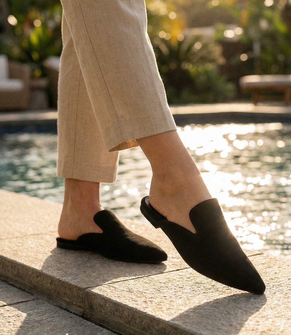 Suede Leather Mules