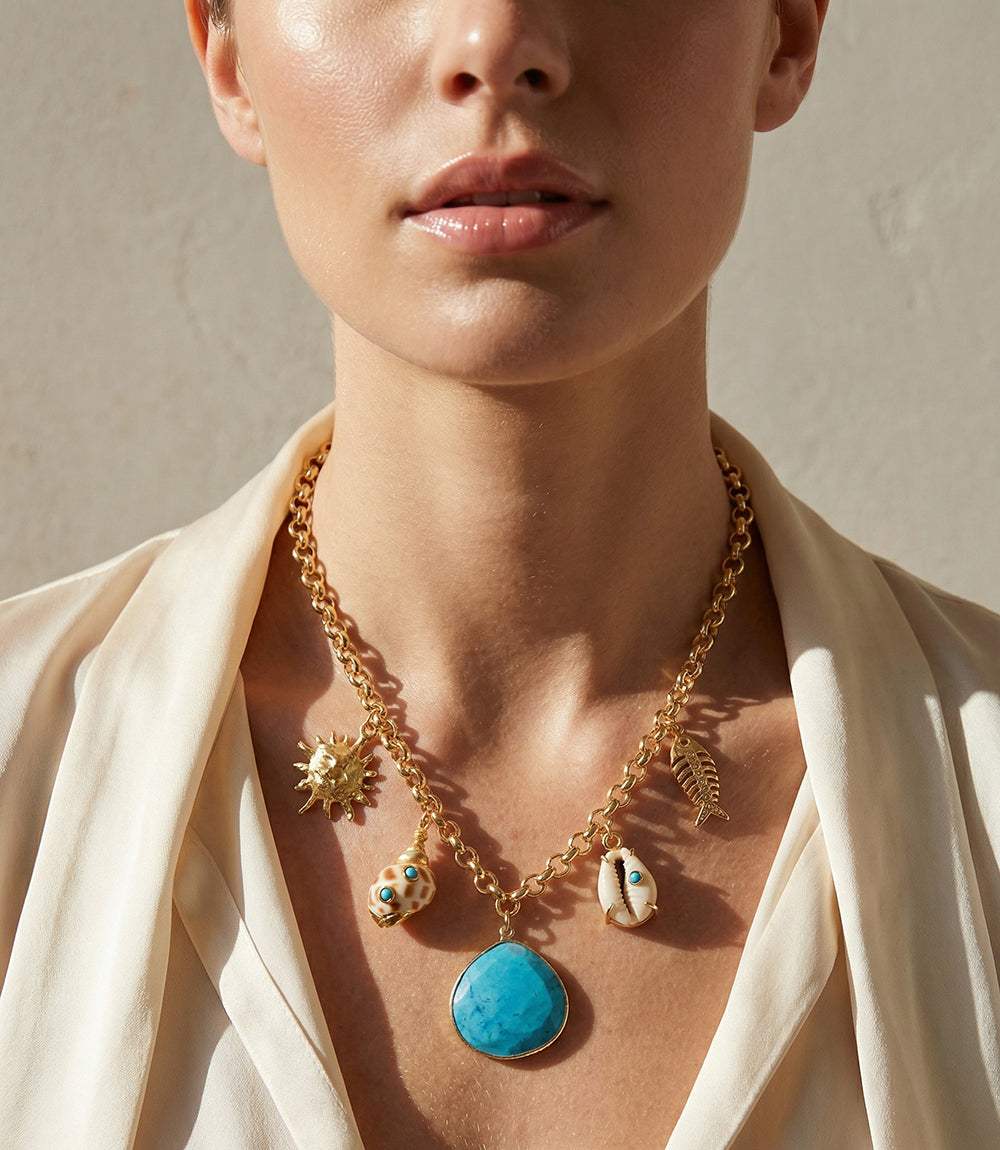 Turquoise Sea Charm Necklace