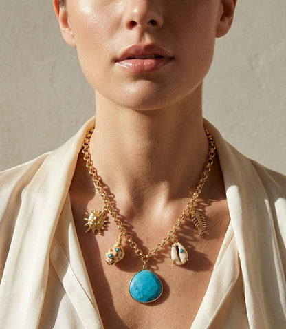 Turquoise Sea Charm Necklace