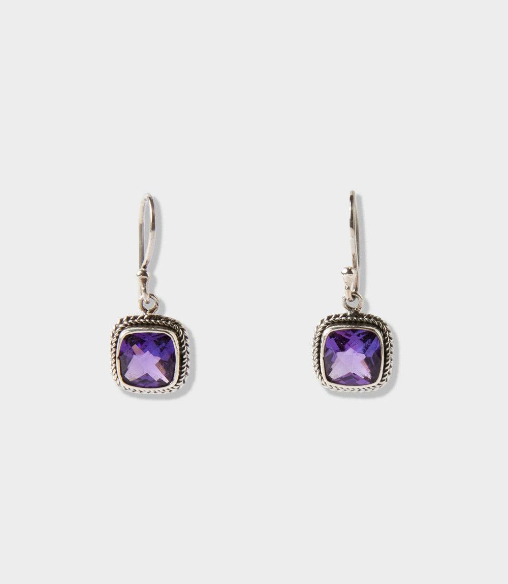 Embellished Sterling Silver Gemstone Earrings