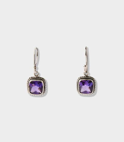 Embellished Sterling Silver Gemstone Earrings