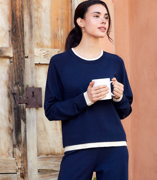 Contrast Crewneck Sweater