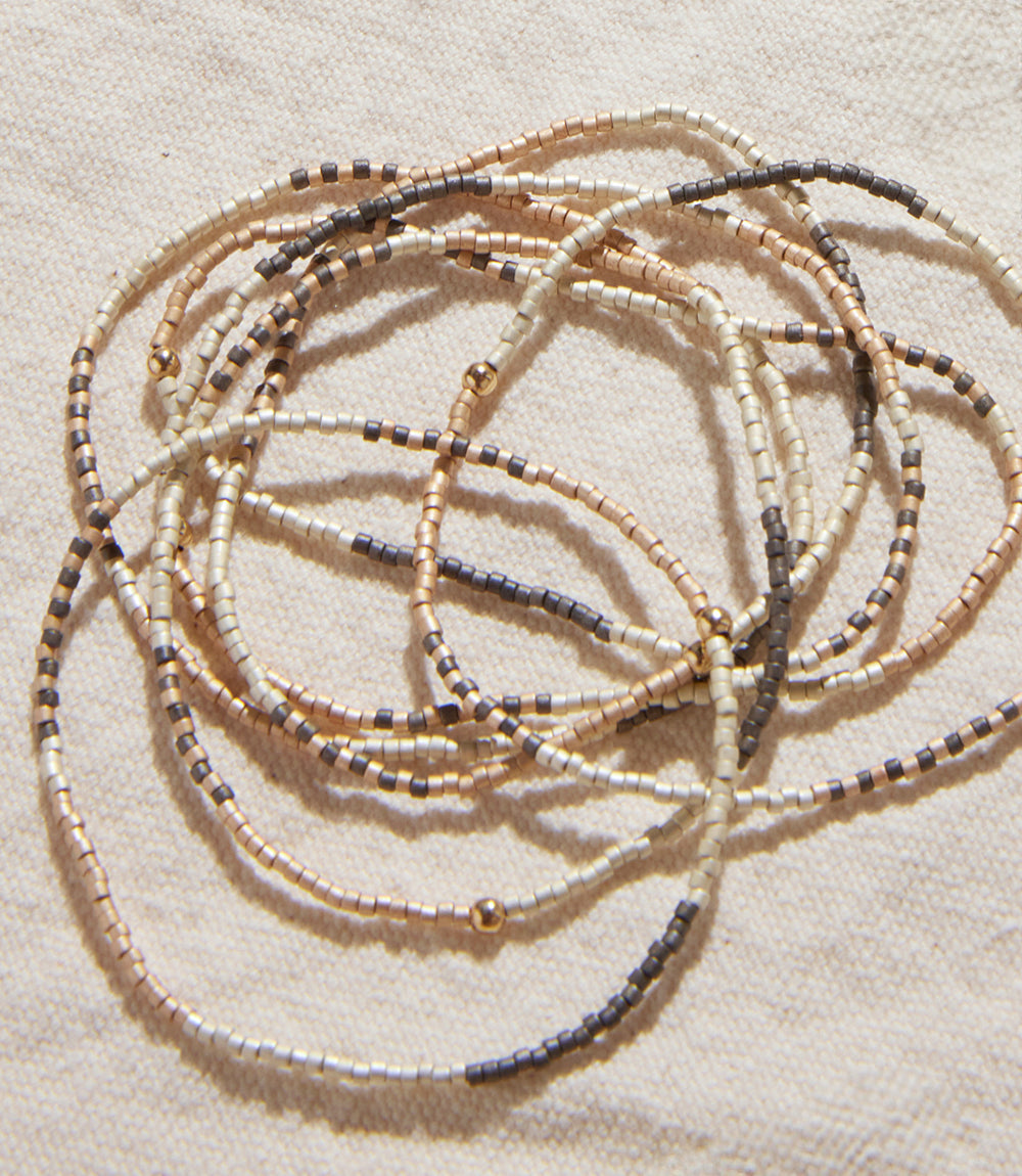 Beaded Bracelets, Stack Of 7