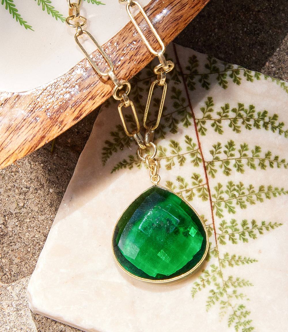 Emerald Quartz Pendant Necklace