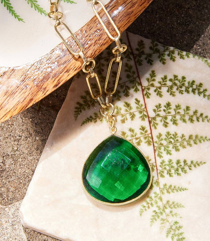 Emerald Quartz Pendant Necklace