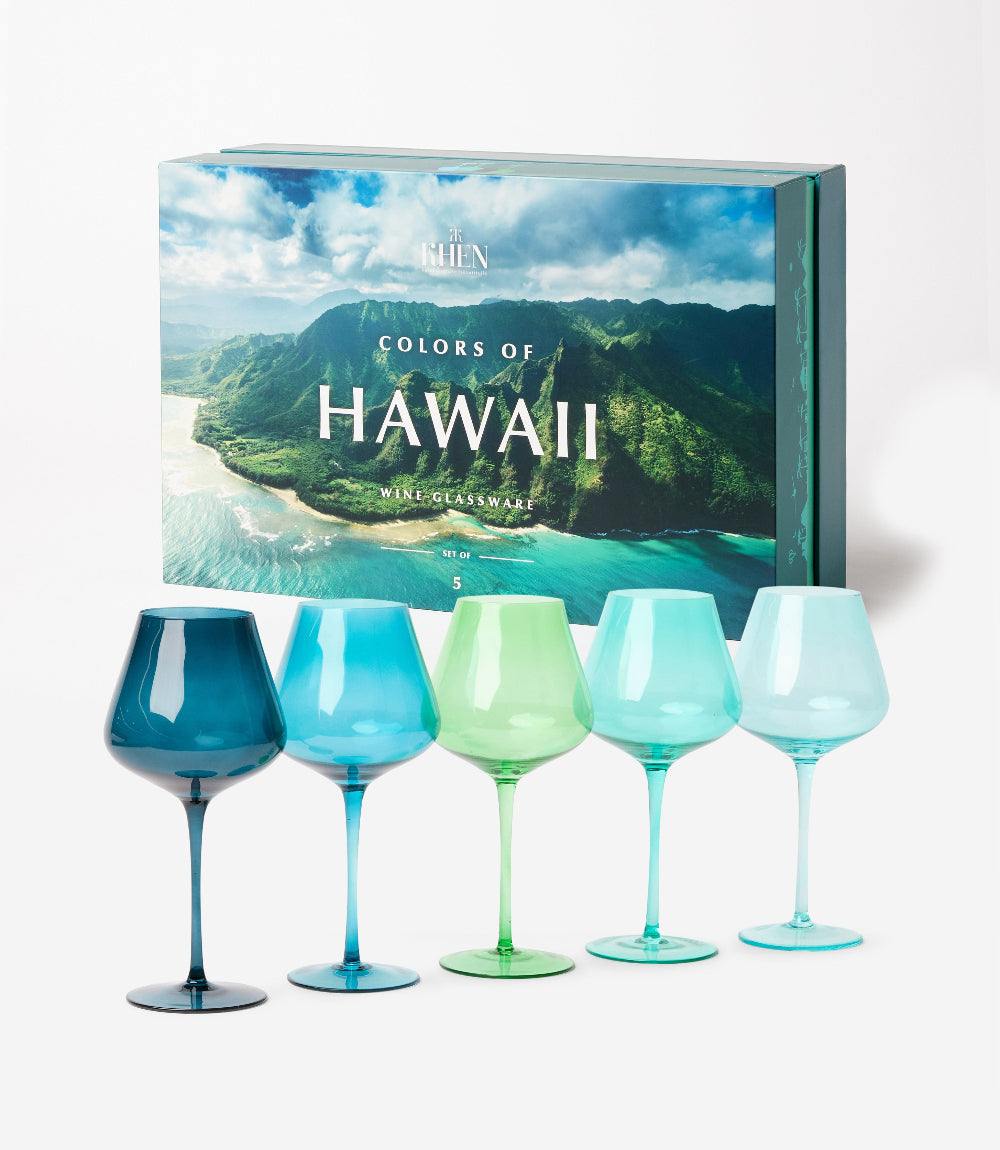 Colors Of Hawaii Wine Glasses, Set Of 5