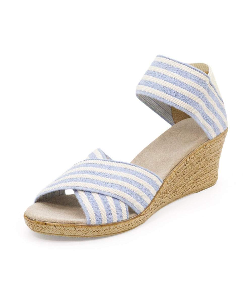 Charleston Shoe Co. Cannon Stripe Wedge Sandals