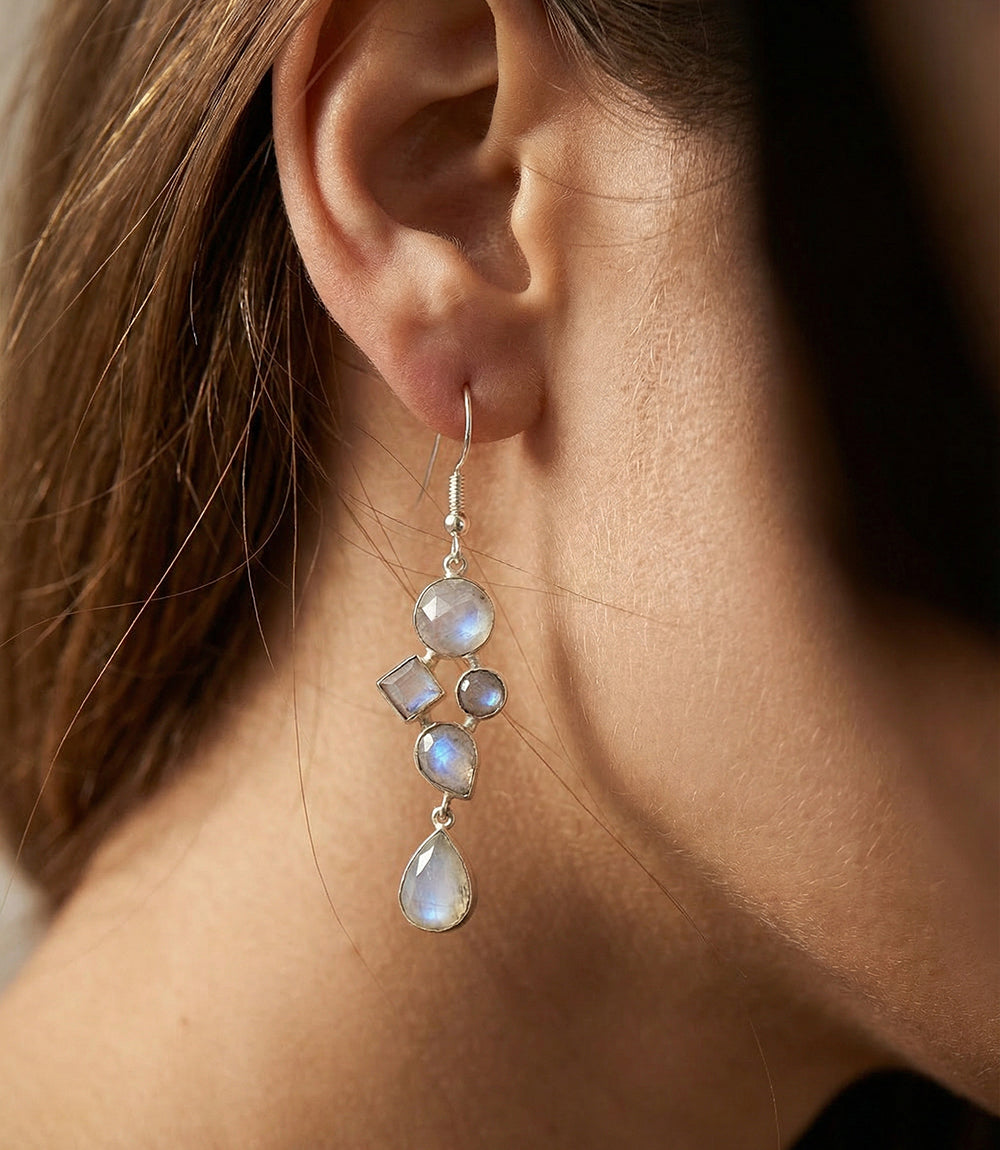 Gemstone Dangle Earrings