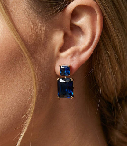 Princess Cut Drop Earrings