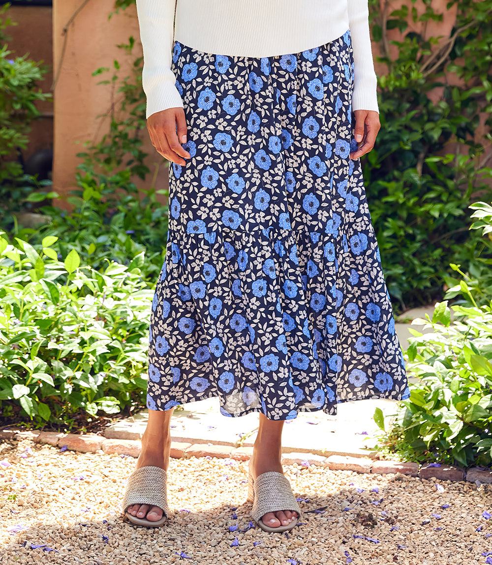 Front Slit Midi Skirt