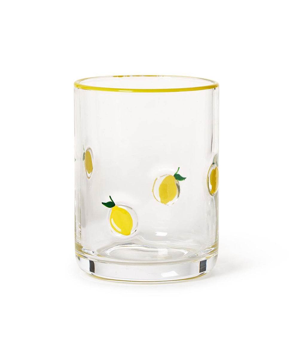 Hand-Painted Lemon Drinking Glass