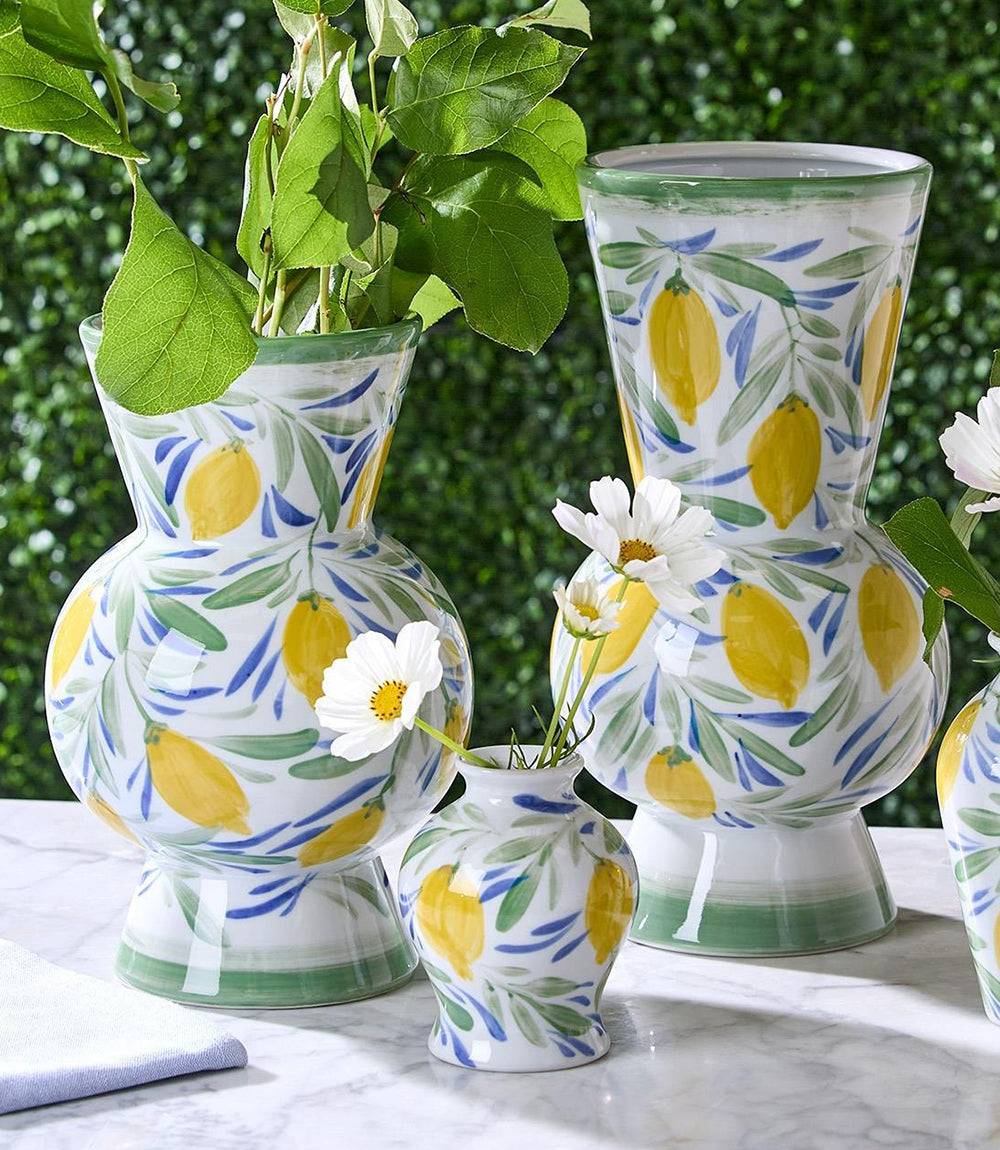 Hand-Painted Large Lemon Vase