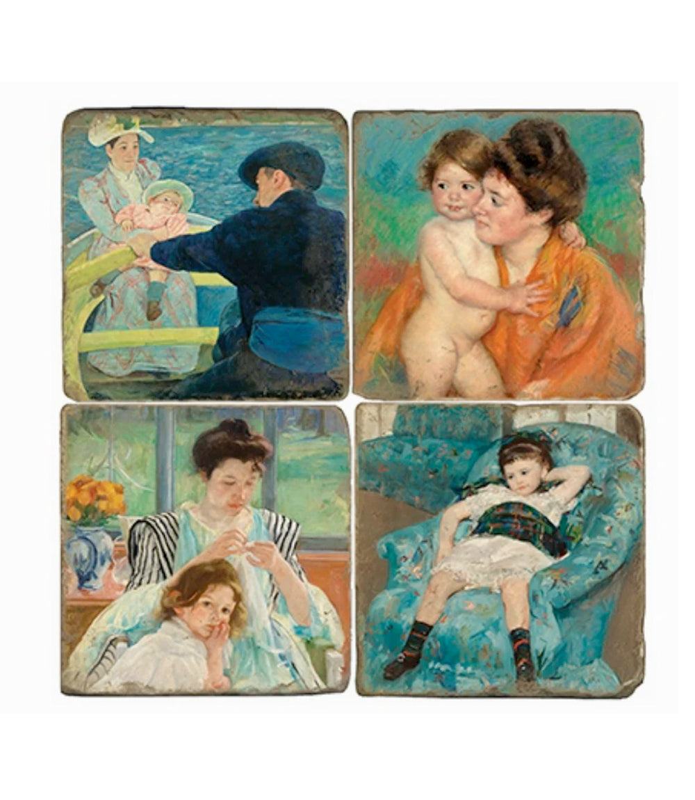 Mary Cassatt Marble Coasters, Set Of 4