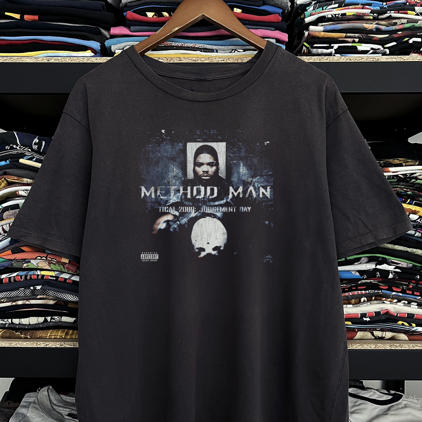 Rare Method Man Judgement Day Washed Black Tee