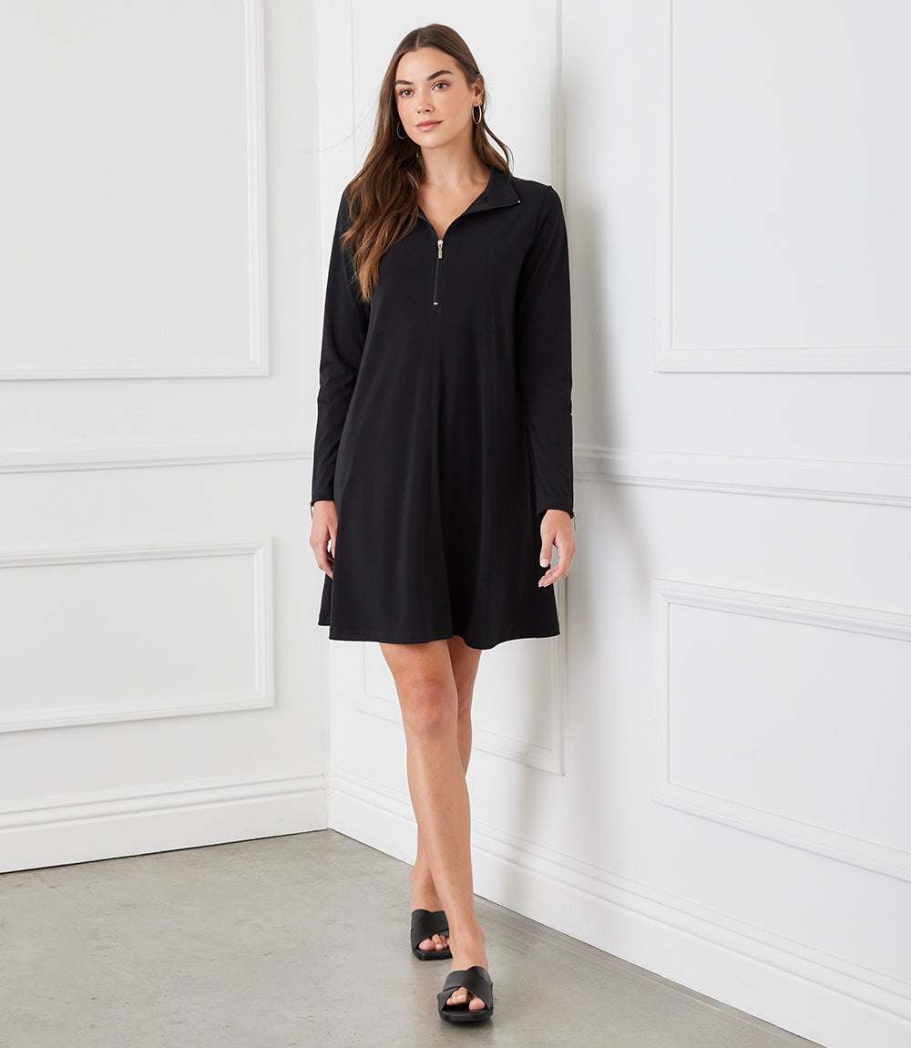 Zip Up Travel Jersey Dress