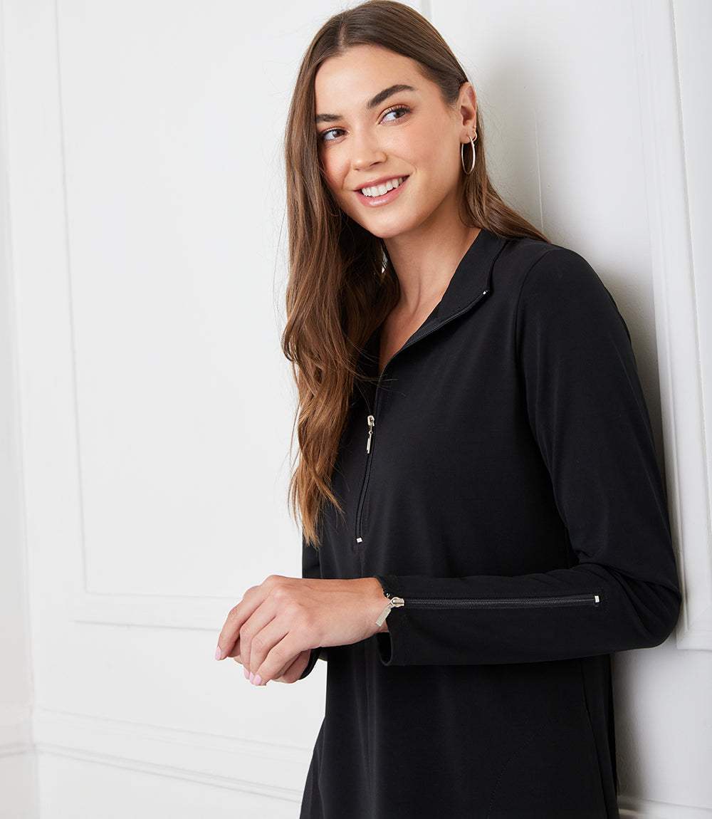 Zip Up Travel Jersey Dress