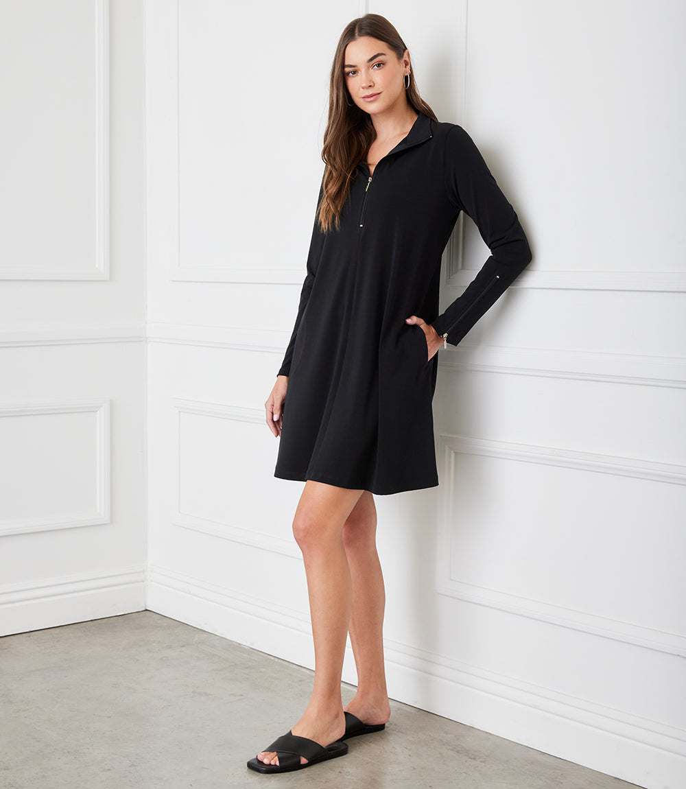 Zip Up Travel Jersey Dress