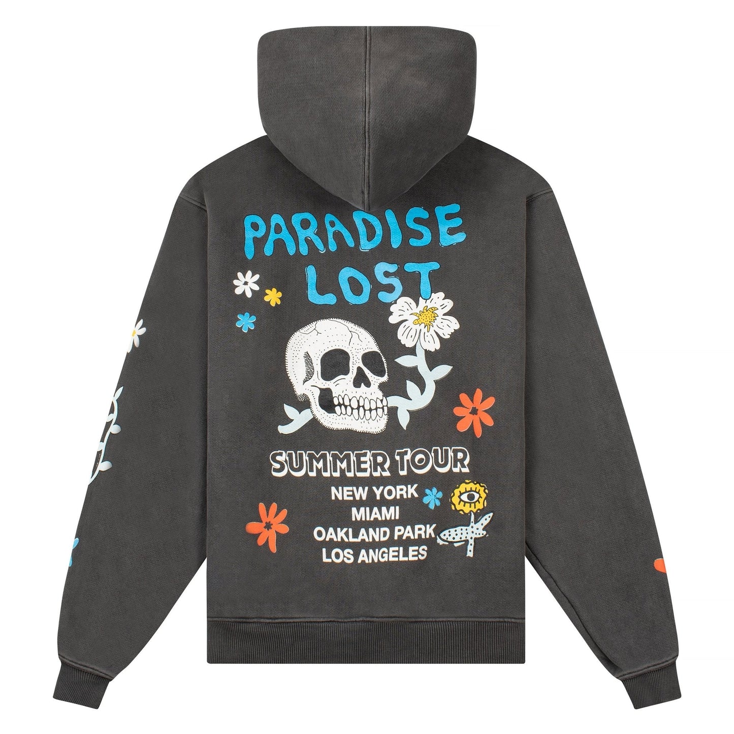 Floral Skull Hoodie | Jet Black