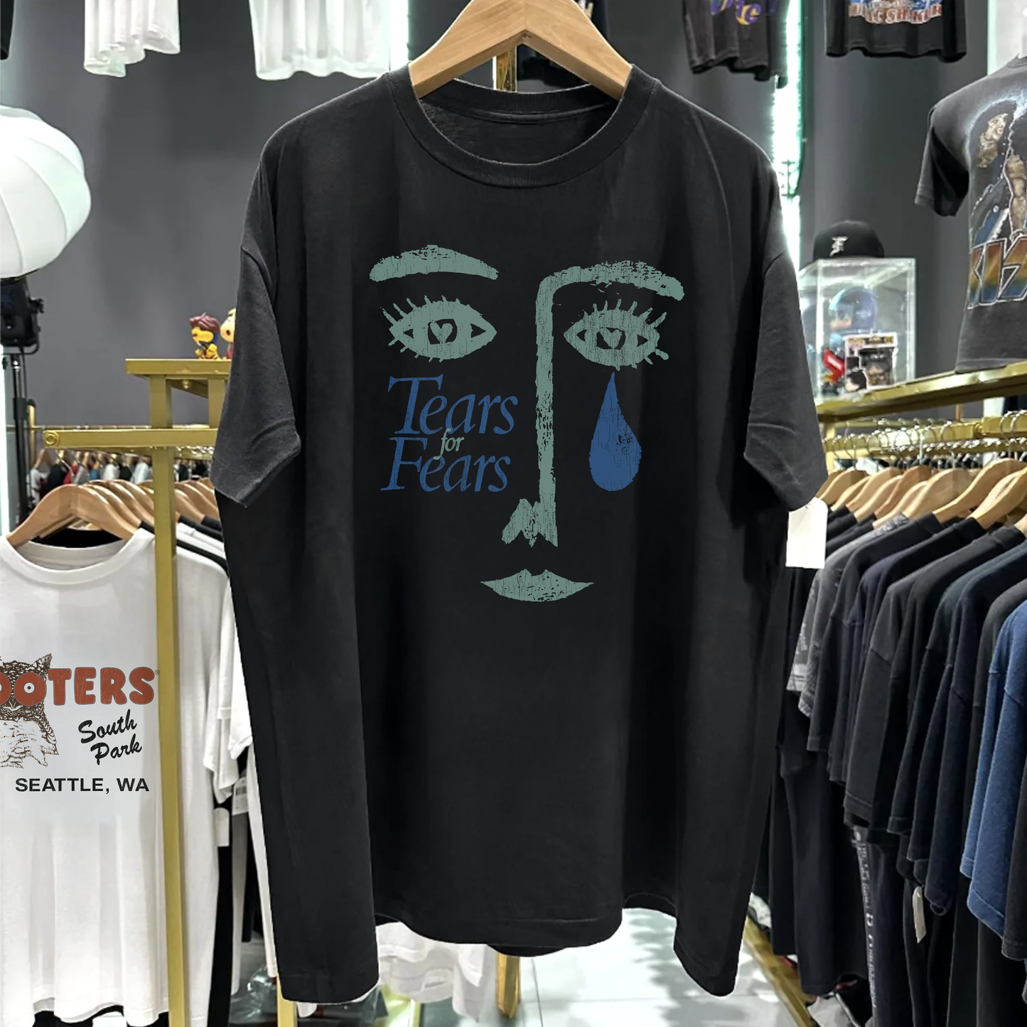 Rare Tears For Fears Washed Black Tee