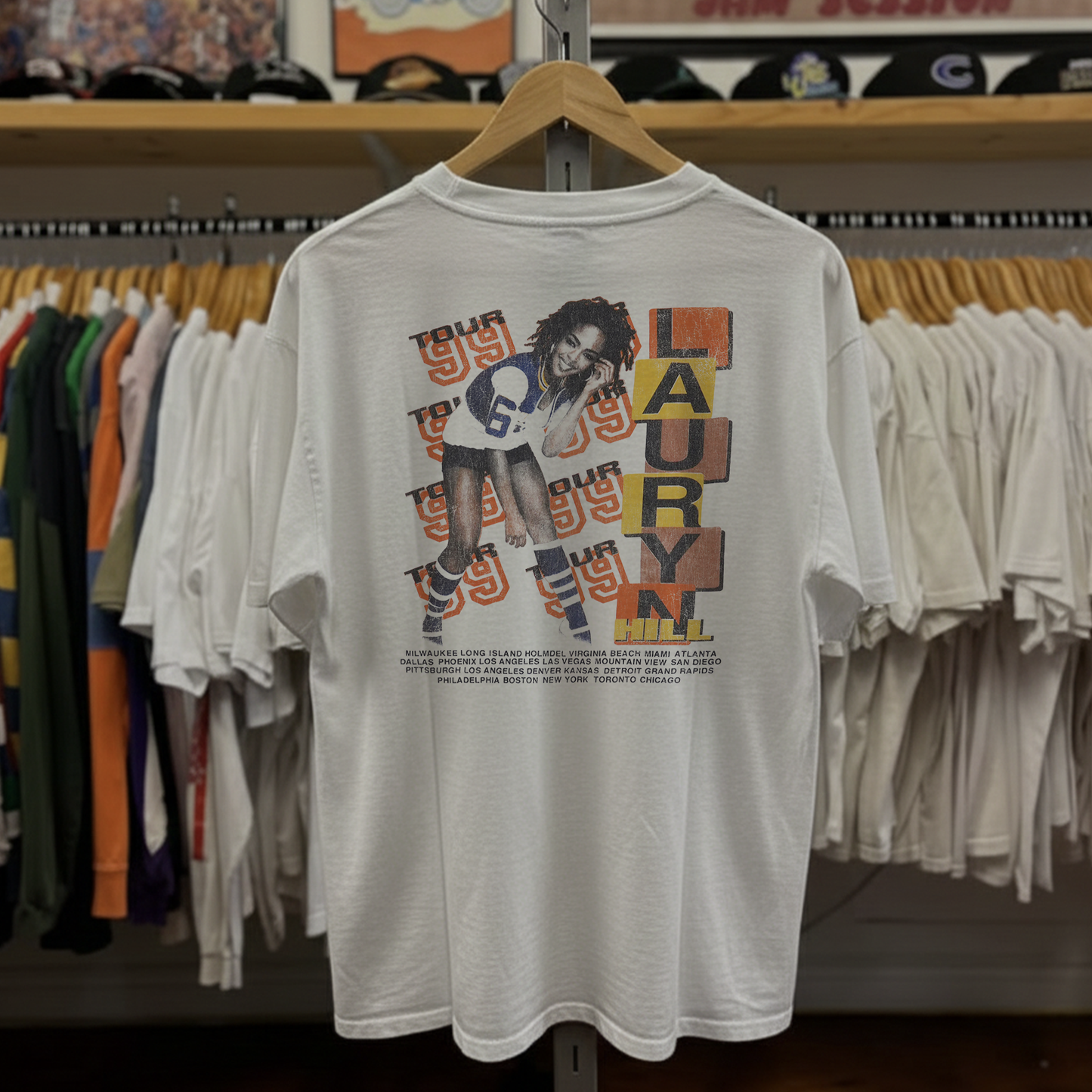1999 Lauryn Hill Tour Washed White Tee