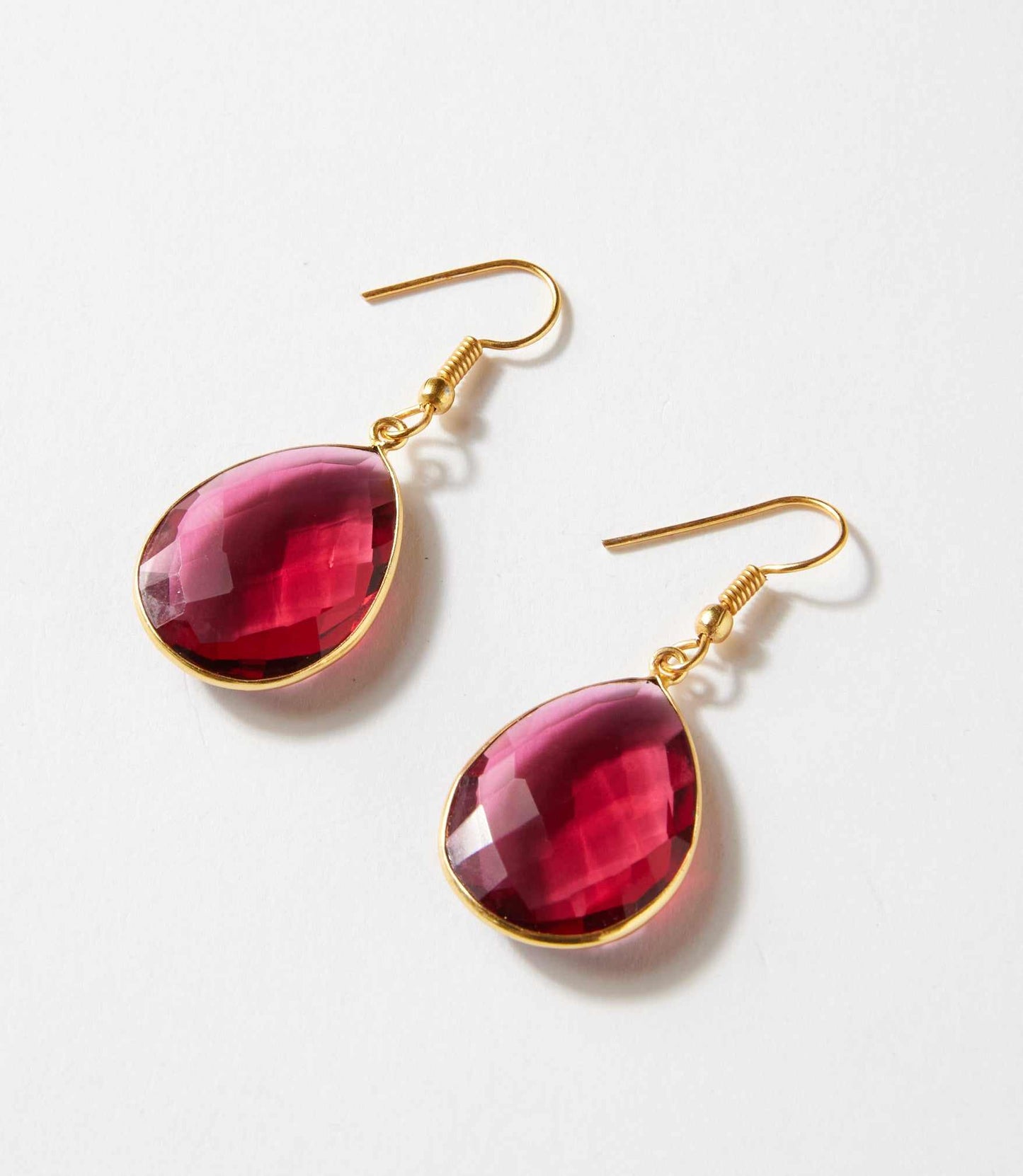 Pink Quartz Teardrop Earrings