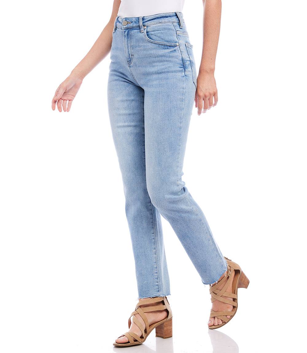Raw Hem Straight Jeans