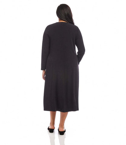 Plus Size Kate V-Neck Midi Travel Jersey Dress