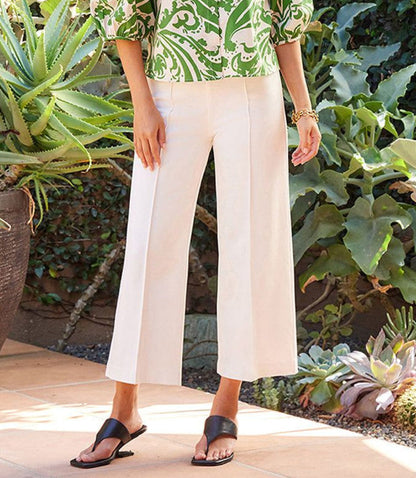 Pintuck Wide Leg Pants