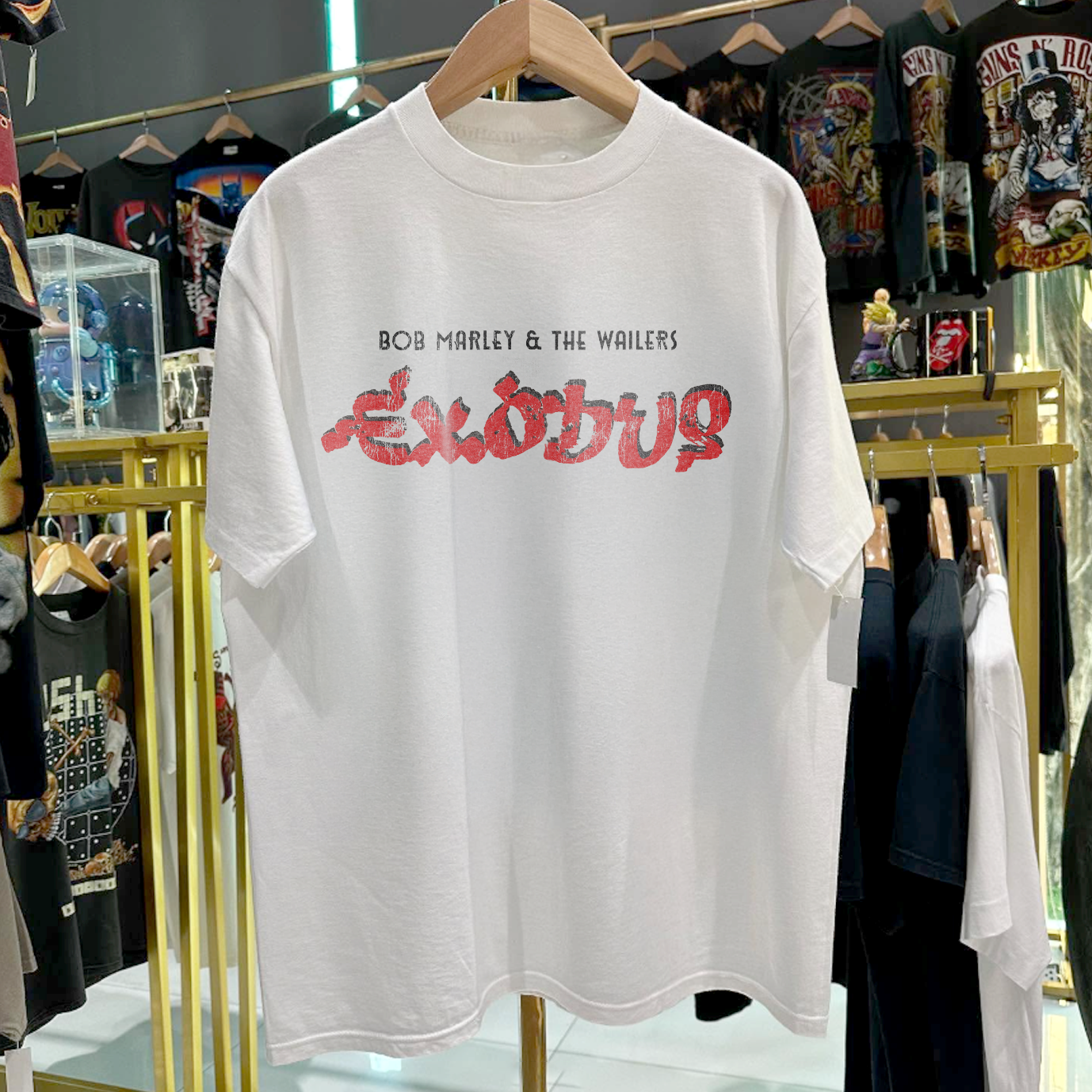70s 'Exodus' Bob Marley & The Wailers Rare Washed White Tshirt