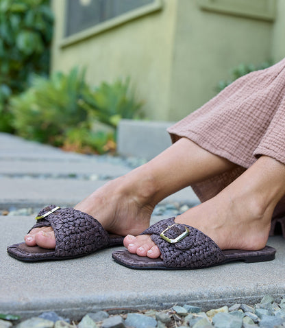Seychelles Morning Brunch Raffia Buckle Sandals