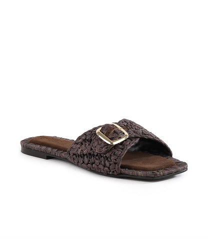Seychelles Morning Brunch Raffia Buckle Sandals